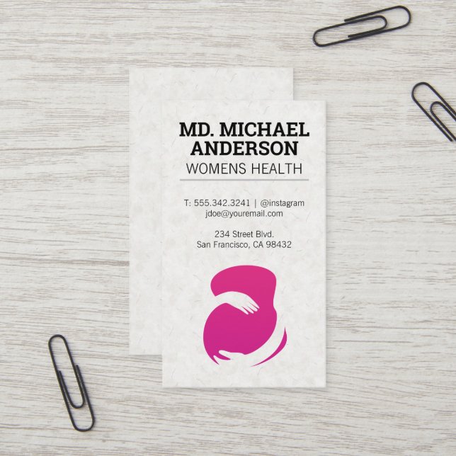 Carte De Visite Logo de la femme enceinte | Soins prénataux (Devant/Arrière en situation)