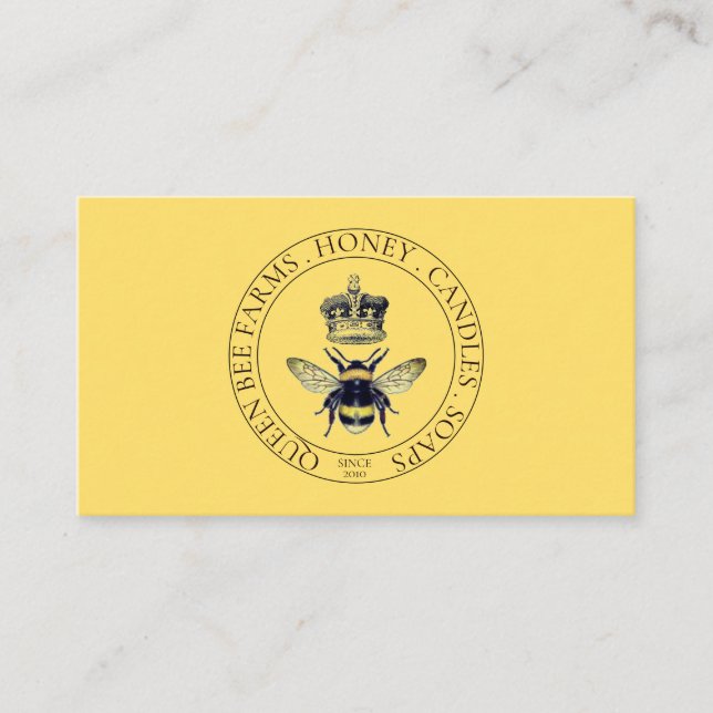 Carte De Visite Logo de la ferme des abeilles miel Apiary Beekeepe (Devant)