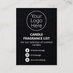 Carte De Visite Logo de la liste de produits Sleek Black Candle Sc
