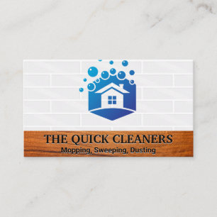 Carte De Visite Logo de la maison Bubbles   Nettoyer