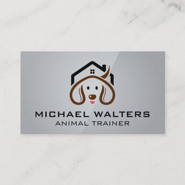 Carte De Visite Logo de la maison de marionnettes | Chien Groomer (Devant)