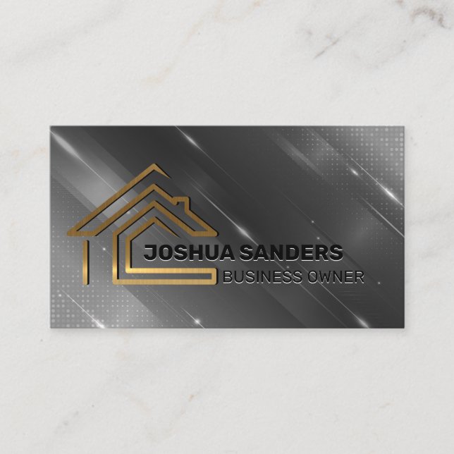 Carte De Visite Logo de la maison d'or moderne | Immobilier (Devant)