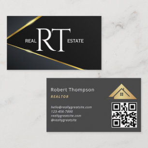 Carte De Visite Logo de la maison Immobilier Marine & Gold Realtor