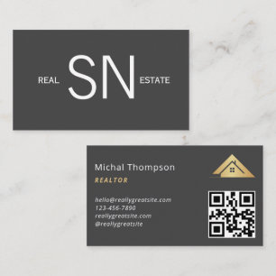 Carte De Visite Logo de la maison Immobilier Marine & Gold Realtor