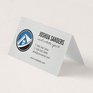Carte De Visite Logo de la maison immobilière   Cuir