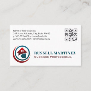Carte De Visite Logo de la maison moderne   Immobilier   Code QR