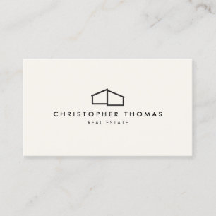 Carte De Visite Logo de la maison moderne noir sur ivoire