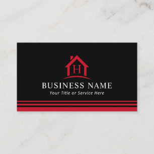 Carte De Visite Logo de la maison Monogramme Réalisateur immobili
