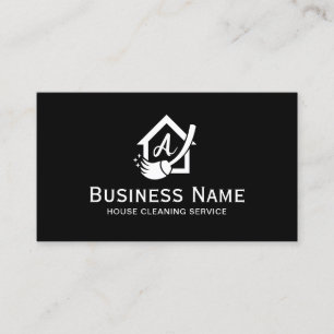 Carte De Visite Logo de la maison Nettoyage à domicile Service dom