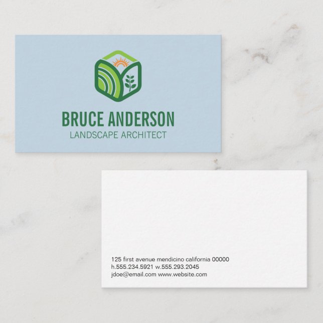Carte De Visite Logo de la nature | Jardin paysager (Devant / Derrière)