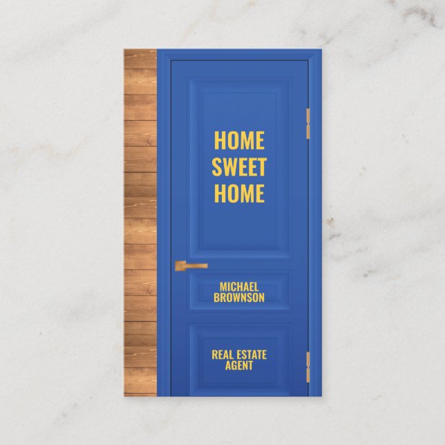 Carte De Visite Logo de la porte de l'agent immobilier (Devant)