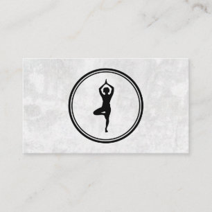 Carte De Visite Logo de la Pose de Yoga Arrière - plan texturé
