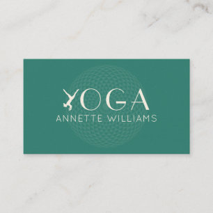 Carte De Visite Logo de la position du yoga vert