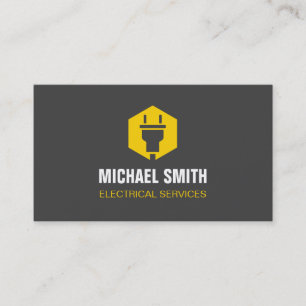 Carte De Visite Logo de la prise d'alimentation Hexagon Électrici
