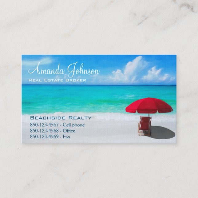 Carte De Visite Logo de la Professional Beach Real Estate Company (Devant)
