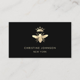 Carte De Visite logo de la reine des abeilles en feuille d'or