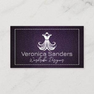 Carte De Visite Logo de la robe blanche   Tissu pourpre