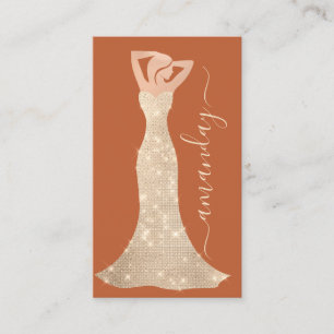 Carte De Visite Logo de la robe du concepteur de mode QR Coral Ros