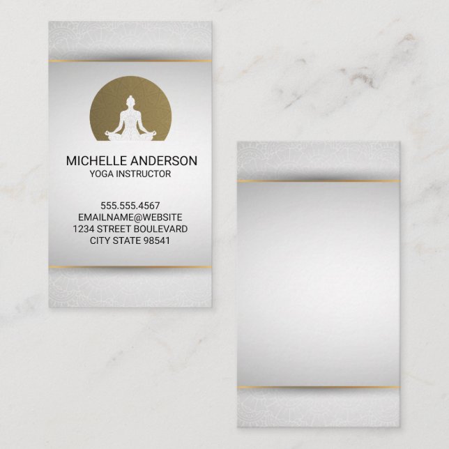 Carte De Visite Logo de la séance de yoga (Devant / Derrière)