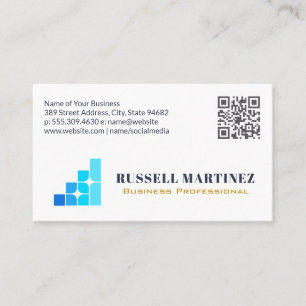 Carte De Visite Logo de la société financière Code QR