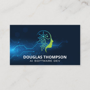 Carte De Visite Logo de la technologie AI   Matériel technologique