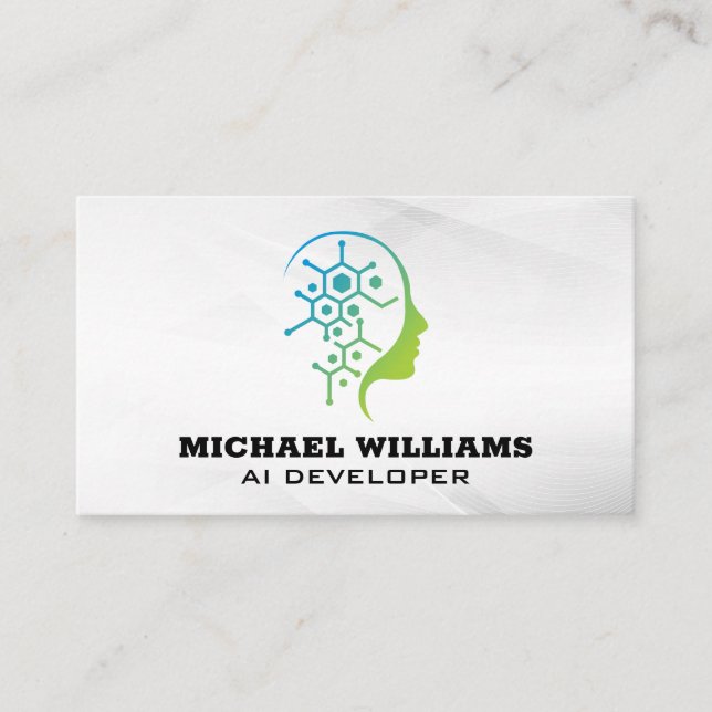 Carte De Visite Logo de la technologie de la robotique mentale (Devant)