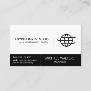 Carte De Visite Logo de la technologie des transactions mondiales