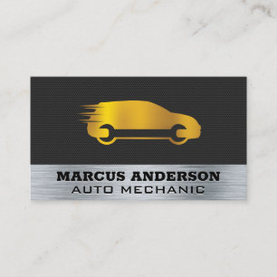 Carte De Visite Logo de la voiture de réparation automatique Gold