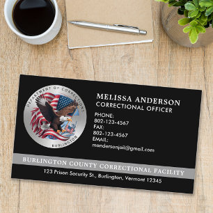 Carte De Visite Logo de l'agent de correction pénitentiaire