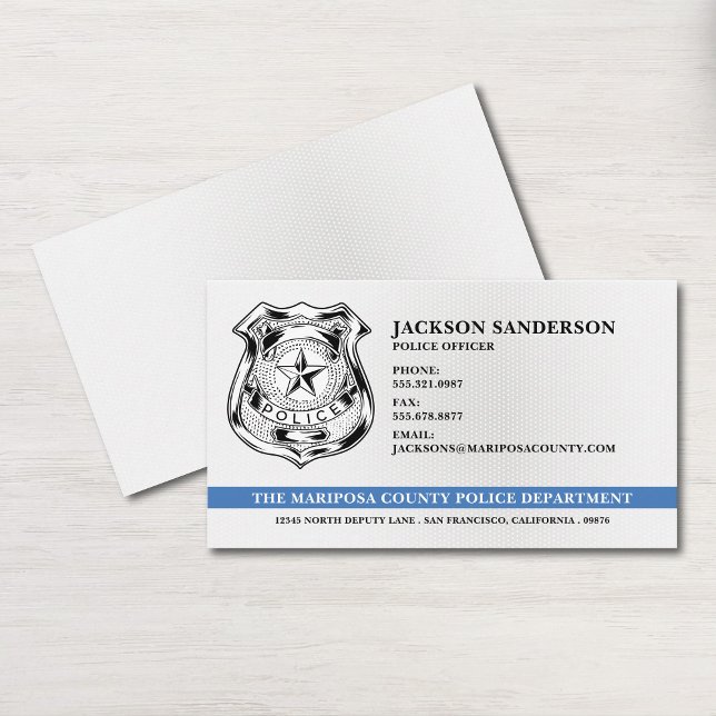 Carte De Visite Logo de l'agent de police du département de l'appl (Police Officer Department Law Enforcement Logo Business Card)
