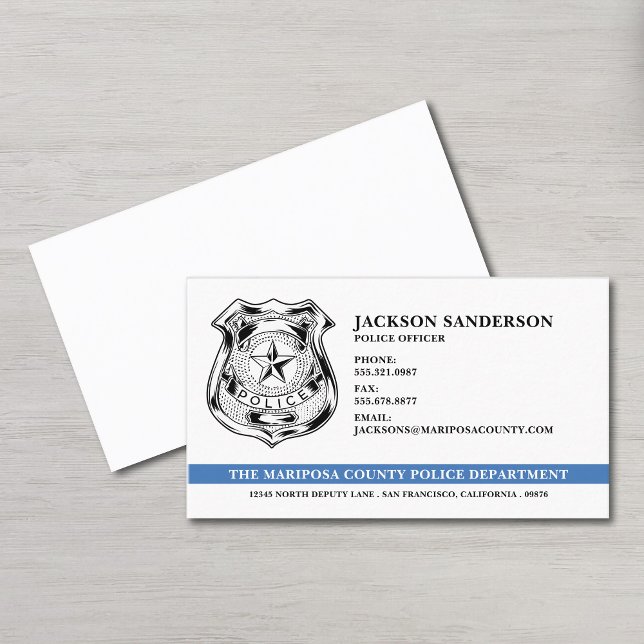 Carte De Visite Logo de l'agent de police du département de l'appl (Police Officer Department Law Enforcement Logo Business Card)