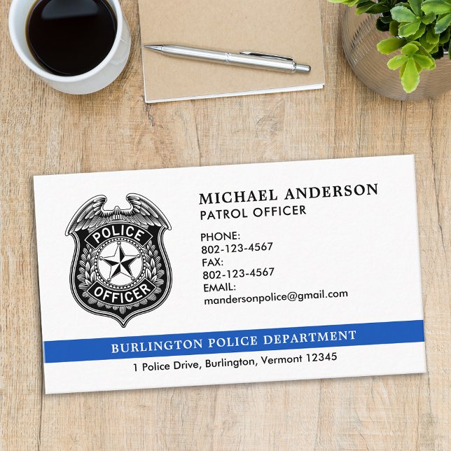Carte De Visite Logo de l'agent de police du département de l'appl (Créateur téléchargé)