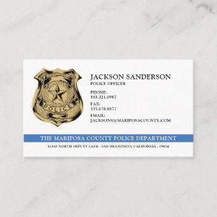Carte De Visite Logo de l'agent de police du département de l'appl