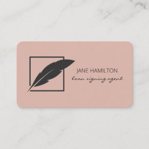 Carte De Visite Logo de l'agent de signature de prêt notaire