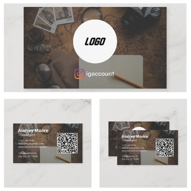 Carte De Visite Logo de l'agent de voyage (Travel Agent Logo Business Cards)