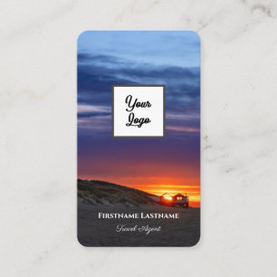 Carte De Visite Logo de l'agent de voyage du coucher de soleil sur