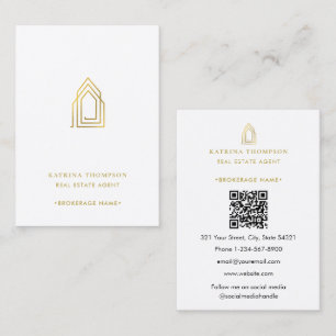Carte De Visite Logo de l'agent immobilier moderne Realtor Gold