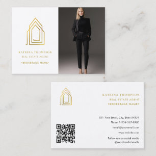 Carte De Visite Logo de l'agent immobilier moderne Realtor Photo G