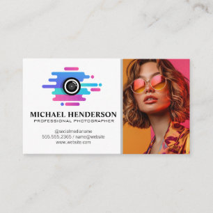 Carte De Visite Logo de l'appareil photo artistique Modèle en lu