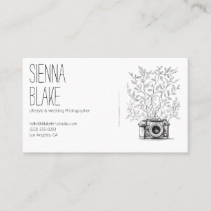 Carte De Visite Logo de l'appareil photo botanique Photographe Cod