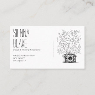 Carte De Visite Logo de l'appareil photo botanique Photographe Cod
