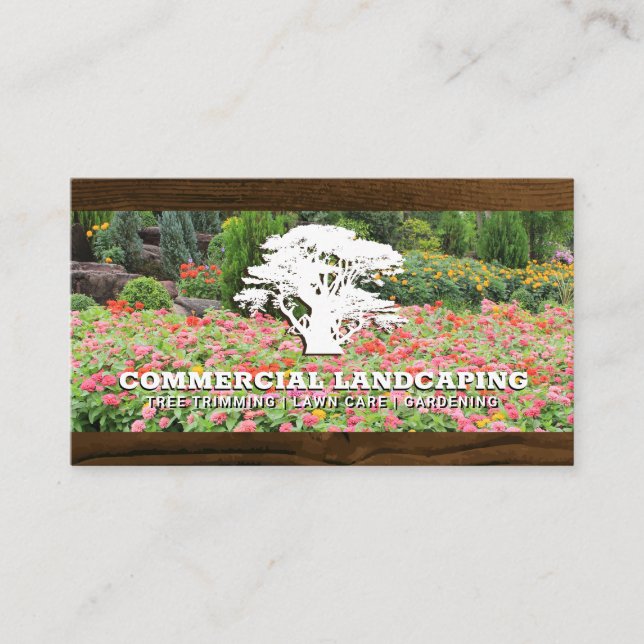 Carte De Visite Logo de l'arbre | Bois de jardin (Devant)