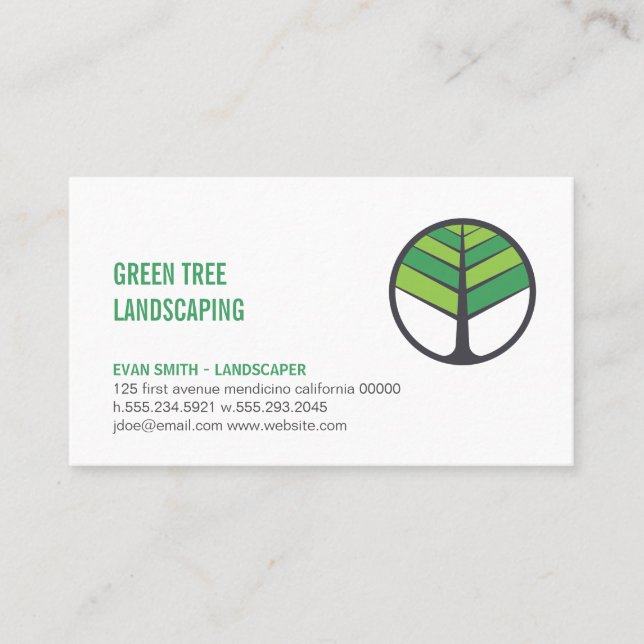 Carte De Visite Logo de l'arbre | Paysage | Déclenchement de l'arb (Devant)