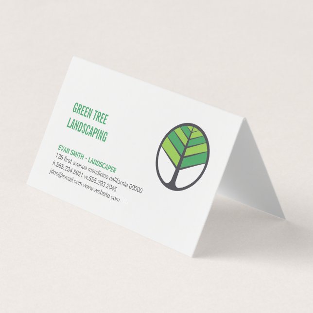 Carte De Visite Logo de l'arbre | Paysage | Déclenchement de l'arb (Devant)