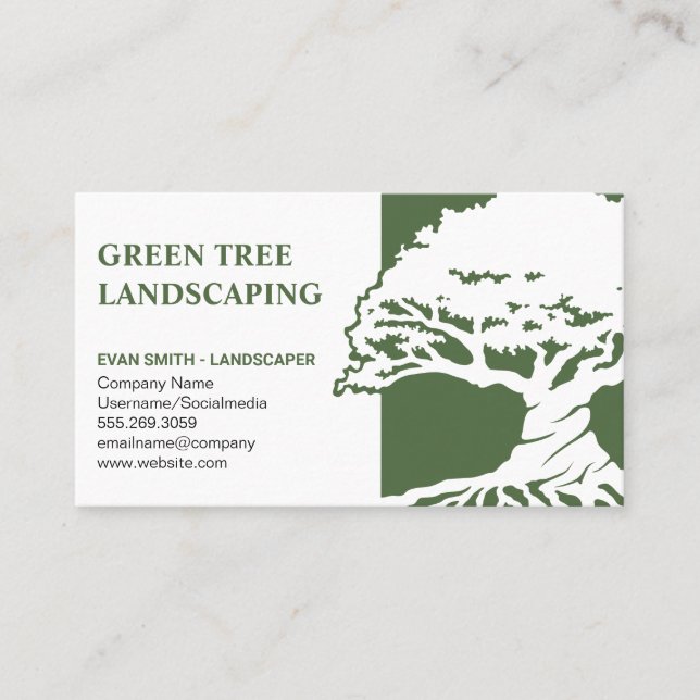 Carte De Visite Logo de l'arbre | Paysage | Jardinage (Devant)
