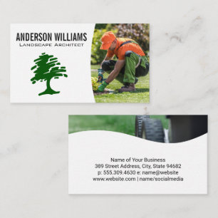 Carte De Visite Logo de l'arbre stylisé   Plantation de jardiniers