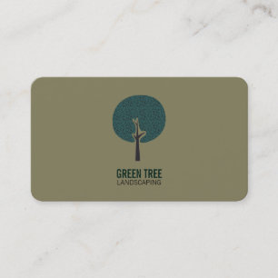 Carte De Visite Logo de l'arbre (vert olive)