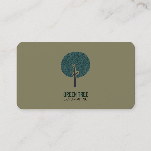 Carte De Visite Logo de l'arbre (vert olive) (Devant)