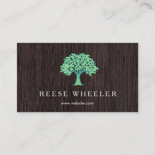 Carte De Visite Logo de l'arbre vert Wood Nature