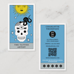 Carte De Visite Logo de l'artiste tatoueur pierceur du Tarot céles